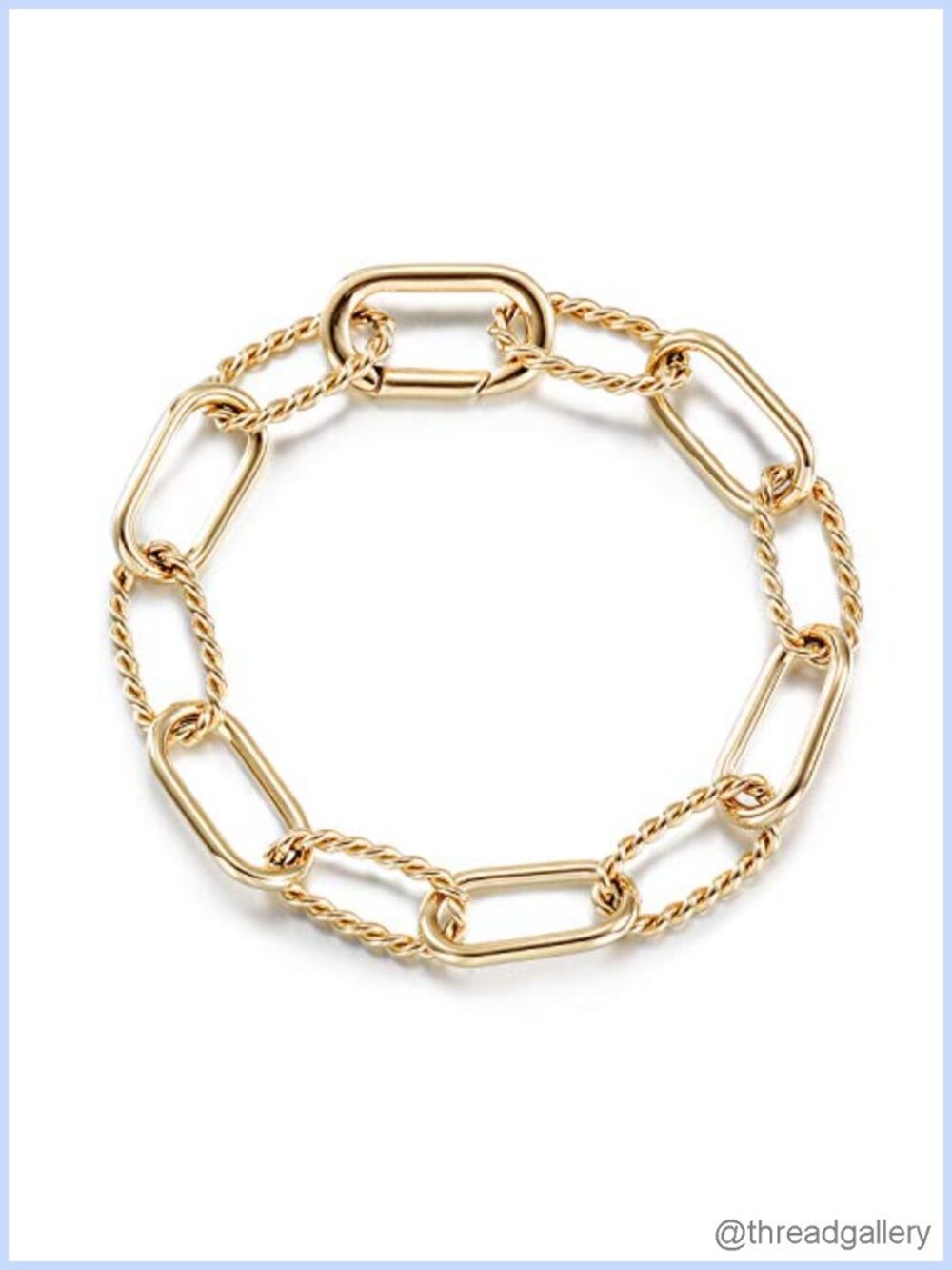 14k Gold Filled Cable Wire Bracelet Textured Link Chain Twist Rope Interlocking